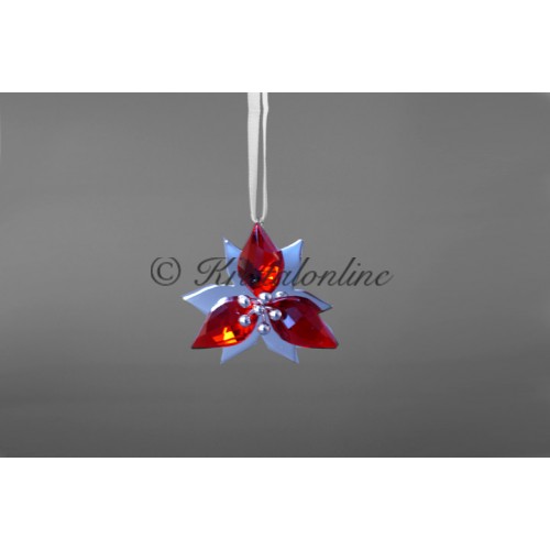 Christmas ornament Poinsettia - Silver tone